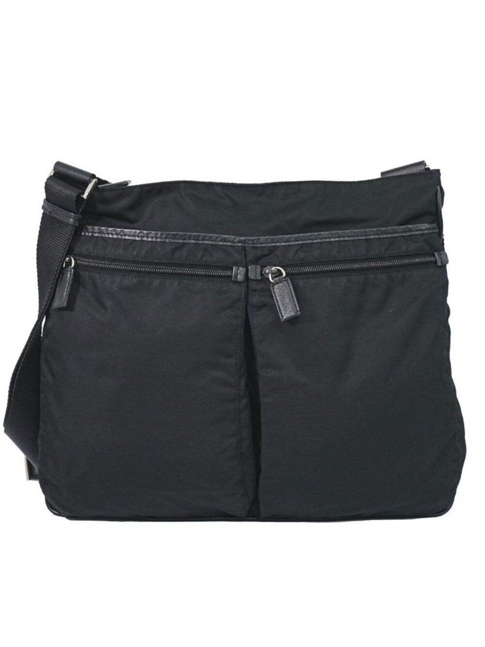 Prada Nylon Shoulder Bag Pochette Black